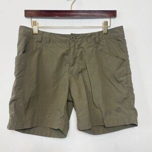The North Face Green Nylon Hiking Shorts Lightweight Trail Wear Durable Size 10